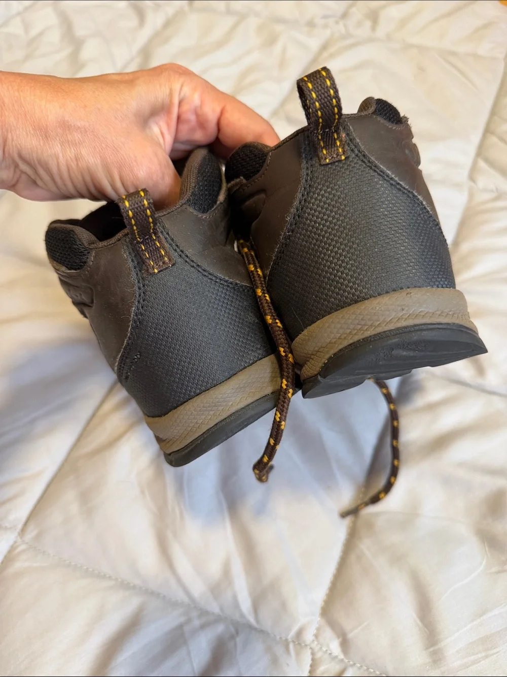 Columbia Brown Kids' Hiking Boots with Yellow Accents